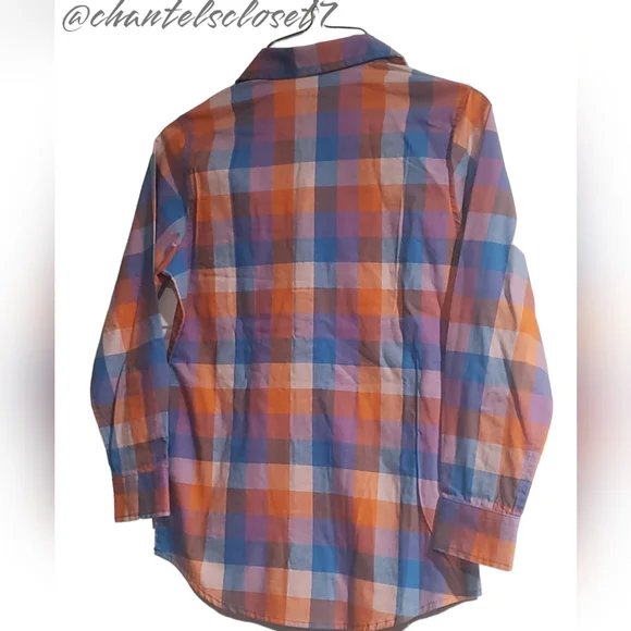 🏷2 For $20!!🏷NWT!! Cat&Jack Brand Plaid Button-Up Long Sleeve Top - Small(6/7) - Picture 6 of 9